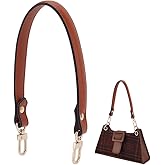 PH PandaHall Genuine Leather Purse Strap Leather Bag Handle Replacement, Short Bag Straps with Clasps for Handbag Making