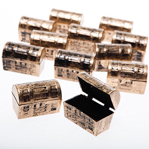 US Toy Dozen Mini Pirate Gold Treasure Chests