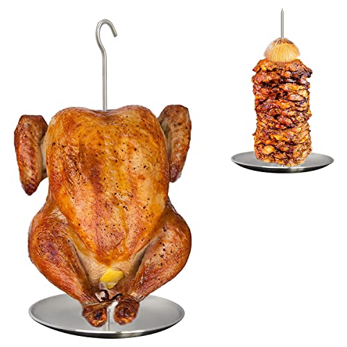 Upgraded Vertical Skewer Turkey Fryer Stand Kit, BBQ Turkey Fryer