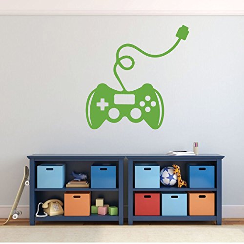 Gamer Wall Decal - Game Controller Sticker - Personalized Vinyl Decoration for Boy's Bedroom, Playroom or Game Room
