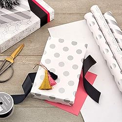 Hallmark Silver and White Wrapping Paper with