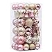 Valery Madelyn 52ct Elegant Shatterproof Christmas Ball Ornaments Decoration Peach Gold, Themed with Tree Skirt(Not Included)
