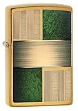 Zippo Emerald Square Design Pocket Lighter, Brushed Brass