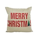 Challyhope Christmas Cartoon Throw Pillow Cases Linen Sofa Cushion Cover Home Decor Pillow Shell (Multicolor A)