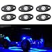 Rock Lights with 6 pod Lights for Jeep Off Road Truck Car ATV SUV Motorcycle Under Body Glow Light Lamp (Blue)