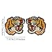 2Pairs Small Tiger Head Patch Applique Badge Embroidered Patch Iron on Patches