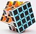 Cuberspeed Carbon Fiber Sticker Speed Cube Stickerless with Black Sticker Puzzle 3x3x3 Original Speed Cube (4x4 Carbon Fiber)