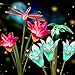 Anpro Solar Garden Lights - Outdoor Solar Garden Stake Lights with 6 Lily Flower Butterflies Combination,Waterproof Multi-Color Changing Flower Lights for Patio Yard Villa Lawn,Decorations