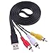 FBApayipa 1.5m USB 2.0 Male to 3 RCA Male Video AV A/V Converter Audio Capture Card Adapter Cable for HDTV TV Television Wire Cord