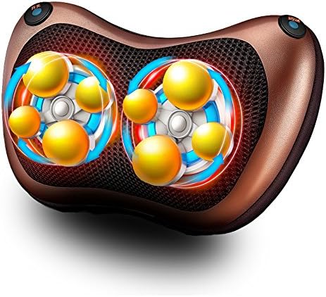 Electric Infrared Heating Kneading Neck Shoulder Back Body Spa Massage Pillow Car Chair Shiatsu Massager Masaj Device