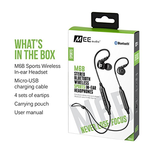 MEE audio EP-M6B-BK-MEE M6B Bluetooth Wireless Sports In-Ear Headphones with Headset