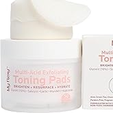 Multi Acid Toner Pads, Exfoliating Face Pads with Glycolic, Lactic, Mandelic, Kojic, & Salicylic Acid. Skin Pore Reducing, Toning, Resurfacing Facial Treatment for Wrinkles & Dull skin-50 Count