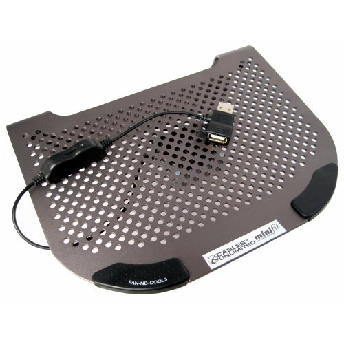 Cables Unlimted FANNBCOOL3 MiniFit Slate Grey Metal Netbook Cooler with Fan