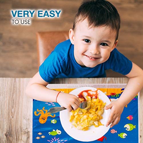 Underwater Disposable Placemats Topper for Table 60 Mats for Children Kids Toddlers Baby Perfect