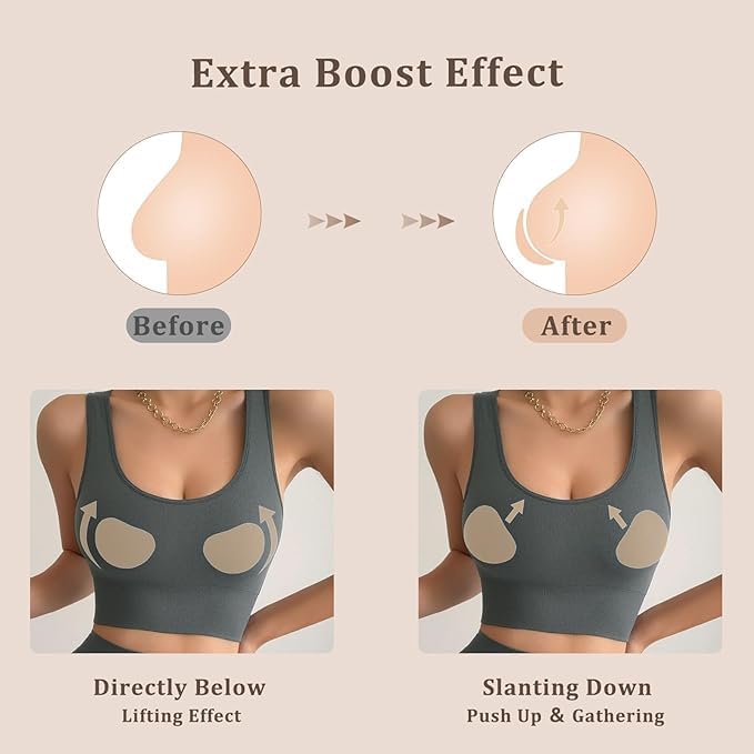 NimbusNote Adhesive Bra Pads Inserts, Sticky Bra Insert Removeable Silicone Triangle Push Up Bra Pads, 2 Pairs