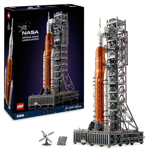 LEGO Icons NASA Artemis Startrampe, Geschenk, Dekoration fürs Wohnzimmer oder Büro, Bauset für Erwachsene, mit Orion-Raumkapsel und Startrampe, Sammle
