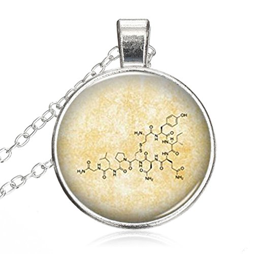 SunShine Day Necklace,Women/Mens Chain Necklace with Pendant Chemical Oxytocin Molecules Deasign Chain Necklace Set