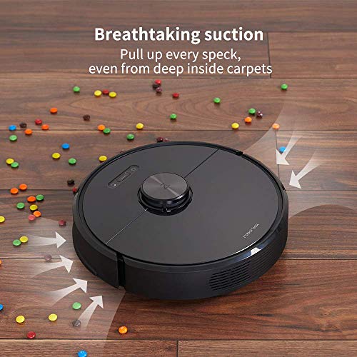 roborock S6, Robotic Vacuum Cleaner and Mop with Adaptive Routing, Selective Room Cleaning, Super Strong Suction, and Extra Long Battery Life, APP & Alexa Voice Control, Black