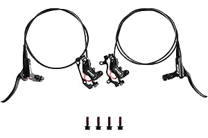 ZMGDRM Z00M HB876 4-Pistons Hydraulic Disc Brake Set, MTB Hydraulic Brakes Left Front 850mm Right Rear 1450mm Bicycle Hydraulic Brake Kit for eBike, Mountain Bike, Road Bike, Fat Bike(Pre-Bled)