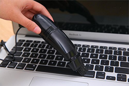 Useful Mini USB Vacuum Cleaner Dust Collector Convenience Computer Desktop Keyboard Dust Cleaning Brush (Black)