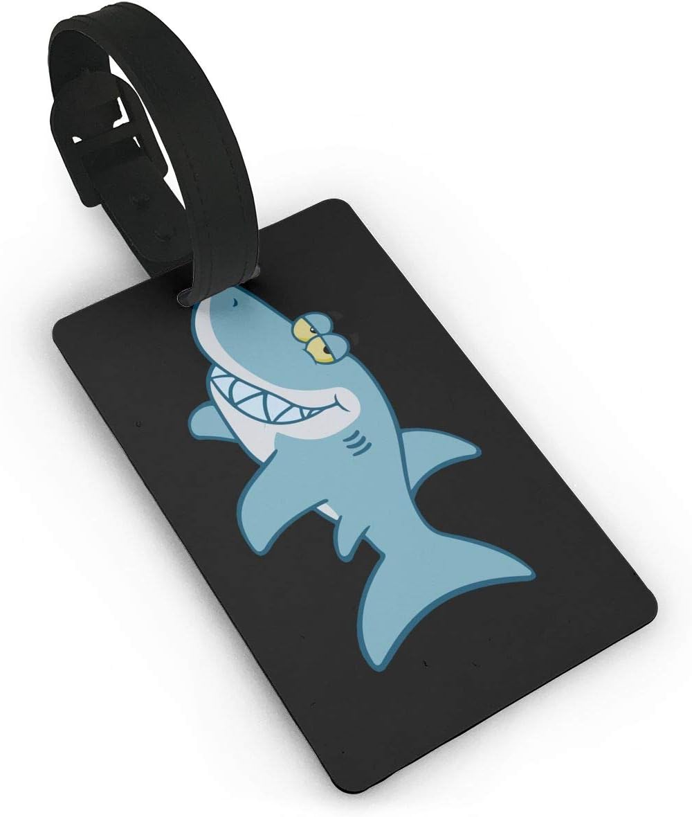 Travel Luggage Tag Shark Cartoon - Free Clipart PVC Baggage Suitcase Tag Name Address ID Label
