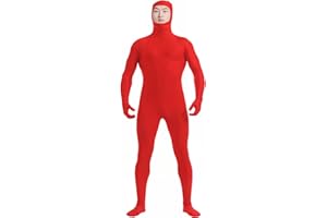 HSEMLIOE Adult Spandex Open Face Zentai Suit Stretchy Halloween Full Body Suit Costume Mens Cosplay Bodysuit