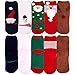 Christmas Fuzzy Socks,5 Pairs Santa Socks Women,Holiday Cute Socks Xmas Fluffy Socks Cozy Crew Socks for Women