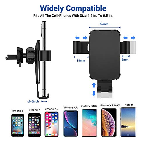 Gravity Car Phone Mount,Sedioso Cell Phone Holder for Car,Hands Free Auto Clamping Air Vent Car Phone Holder Compatible with iPhone Xs MAX/X/XR/ 8/7/ 6 Plus,Samsung S10/ S10E/ S9/ S8,LG,Google