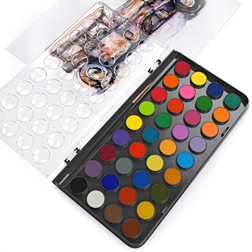 Arteza Classic Watercolor Paint, Set of 36 Vibrant Color Cakes