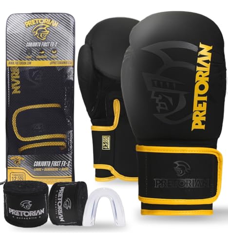 Luva de Boxe e Muay Thai FX2 Pretorian + Protetor Bucal + Bandagem 2.8M