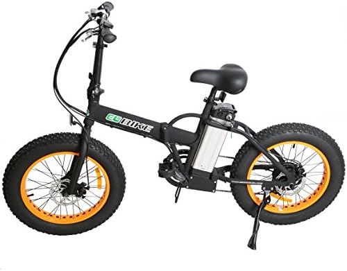 20'' Fat Tire Electric Folding Bicycles For Beach Snow Bike 350W Orange Lithium ION Cell Battery Mountain E-Bike
