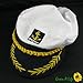 White Adult Yacht Boat Ship Sailor Captain Costume Hat Cap Navy Marine Admiral