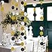 Glitter Black Silver Gold Circle Garland Party Decorations Paper Circle Dots Streamers Banner Backdrop for Weddings NYE Birthday Graduation Anniversary Baby Shower Prom Party Decor