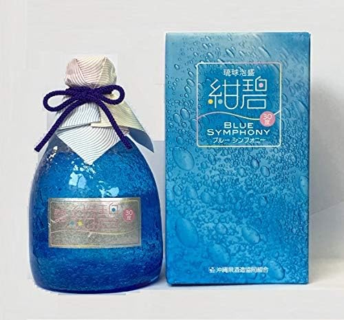 Amazon Co Jp 紺碧ブルーシンフォニー 手作り泡ガラス 30度 7ml 沖縄県酒造協同組合 食品 飲料 お酒