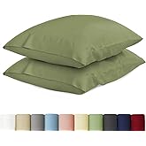 URBANHUT 100% Cotton Pillowcases, King Size, Ultra Soft Pillow Case, 20x36 Inches Set of 2, Hotel Quality Premium Cooling Pillow Cases - Sage