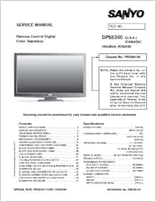 SANYO DP55360 service manual with schematics: SANYO: Amazon.com: Books