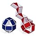 Ganowo Magic Snake Cube Twist Puzzle Collection Brain Teaser Toy Snake Ruler Fidget Toys Sets for Kids (red&Blue)