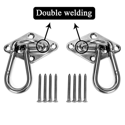 Hammock Hanging Kit Hammock Swing Kit Perfect Accessories Load Capacity 1000 Lbs Hammock Chair Accessories Suitable for Installation on Wooden Boards Beam(Double Welding)
