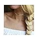 DZT1968 Women PendantNecklace Choker Chains Charm Copper sequined necklace (Gold)