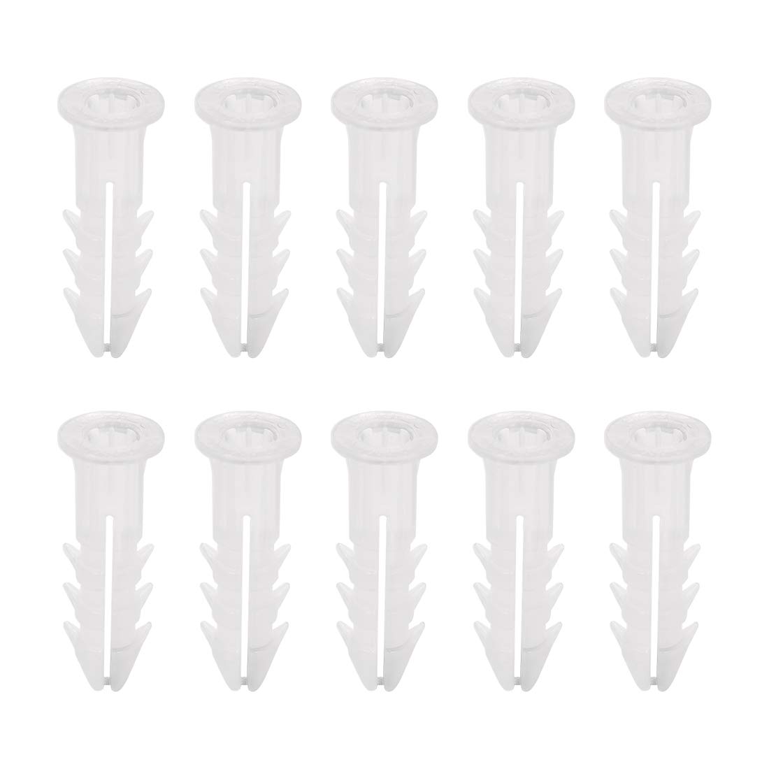 sourcing map 6x26mm Plastic Expansion Tube Bolts Column Frame Fixings Translucent 100pcs