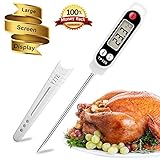 Meat thermometer -Digital food cooking thermometer Instant read thermometer Candy thermometer Kitchen barbecue thermometer for Meat Food Cooking Candy Kitchen Barbecue (white) (white)