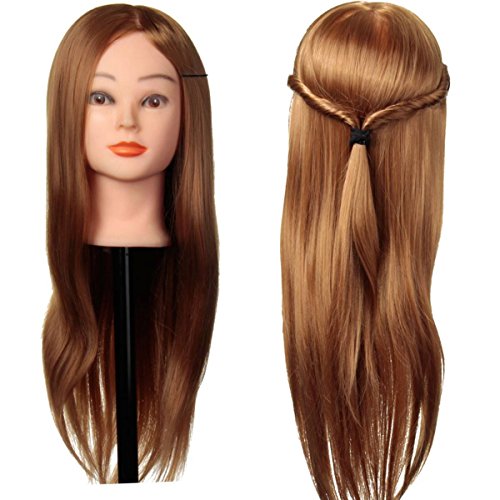 LuckyFine 24" Super Long Hair Hairdressing Training Head /Practice Head Model gold