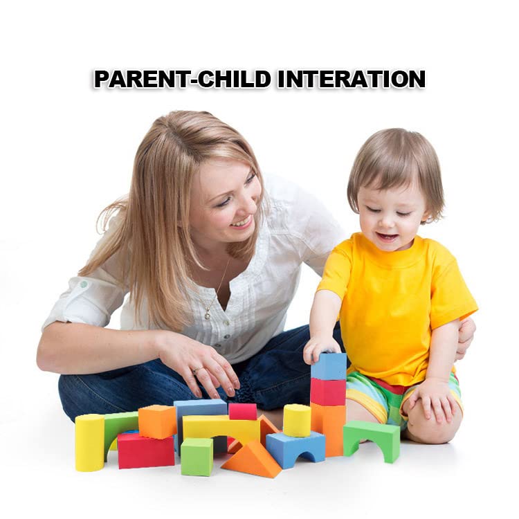 Pairez Toys Foam Building Blocks for Toddlers 1-3, 81 Pieces Soft Stacking Blocks Toy Set, Baby Bath Foam Toys, Sensory and Montosorri Toys for Boys & Girls 18+ Months