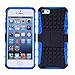 Wisdompro Case for iPhone SE (1st Generation), for iPhone 5s, for iPhone 5, 2 in 1 Heavy Duty Hard PC Soft TPU Protective Phone Case with Built-in Stand for iPhone 5/5s/SE 2016 - Blue/Black