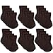 Outgeek 24 Count Brown Round Furniture Feet Socks, Fabric Chair Leg Floor Protectors