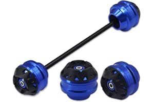 MFGZD MOTORCYCLE ACCESSORIES MFGZD Motorcycle Front Wheel Frame Protector Axle Slider Fit for YZF-R3 R25 Z900/RS/SE MT-09 XSR900/Abarth FZ-09 FJ-09 MT-07 MT07 Tracer MT-09 SP CB750 Hornet XSR700 CNC Front Axle Sliders (Blue)