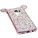 Rhinestone Mouse Ears Cover by Tech Express for Samsung Galaxy S9 or S9+ Chrome Bumper Bling [Flexible TPU Case] Sparkle Glitter Diamond Shimmering Cartoon Character Case (Rose Gold, S9+ Plus)