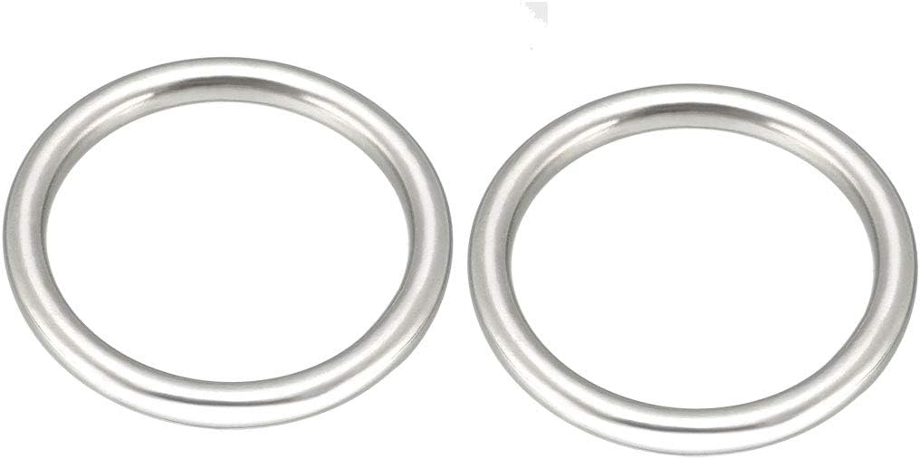 uxcell 2 Pcs Multi-Purpose Metal O Ring Buckle Welded 38mm x 30mm x 4mm for Hardware Bags Ring Hand DIY Accessories