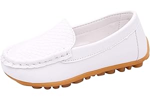 Dkygxwt Toddler Little Kid Boys Shoes Solid Color Girls Soft Slip On Crib Loafers Dress Flat Carpet Boat Casual Shoes