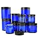 Combination (12 Pack) of Cobalt Blue 1oz, 2oz and 4oz Glass Straight Sided Jars,Lids Included; Empty Refillable Containers for Cosmetics, Creams,Lotions, Essential Oils (4 of Each)